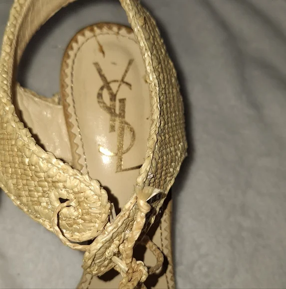 Vintage YSL Raffia Heels - Picture 6 of 12